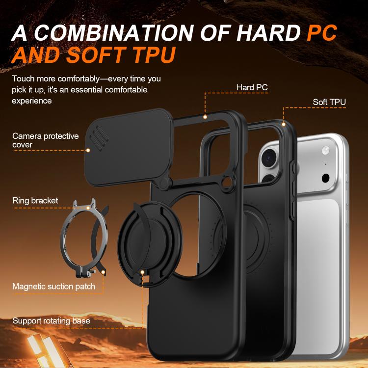 相機滑動遮罩磁吸旋轉支架手機殼，適用於 iPhone 17 Pro Max，iPhone 17 Pro，iPhone 17，iPhone Air，iPhone 16 Pro Max，iPhone 16 Pro