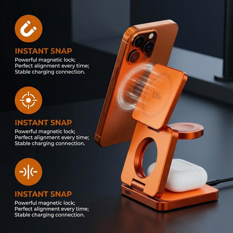 IW31 25W 可折疊 3 合 1 磁吸無線快速充電器