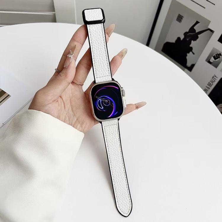 xDfind 荔枝紋素皮磁扣錶帶，適用於 Apple Watch 42 / 44 / 45 / 46 / 49mm，適用於 Apple Watch 38 / 40 / 41 / S11 42mm