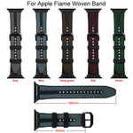 xDfind 火焰混合尼龍編織矽膠錶帶，適用於 Apple Watch 42 / 44 / 45 / 46 / 49mm，適用於 Apple Watch 38 / 40 / 41 / S11 42mm