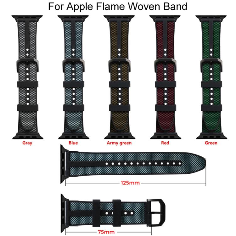 xDfind 火焰混合尼龍編織矽膠錶帶，適用於 Apple Watch 42 / 44 / 45 / 46 / 49mm，適用於 Apple Watch 38 / 40 / 41 / S11 42mm