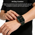 xDfind 火焰混合尼龍編織矽膠錶帶，適用於 Apple Watch 42 / 44 / 45 / 46 / 49mm，適用於 Apple Watch 38 / 40 / 41 / S11 42mm