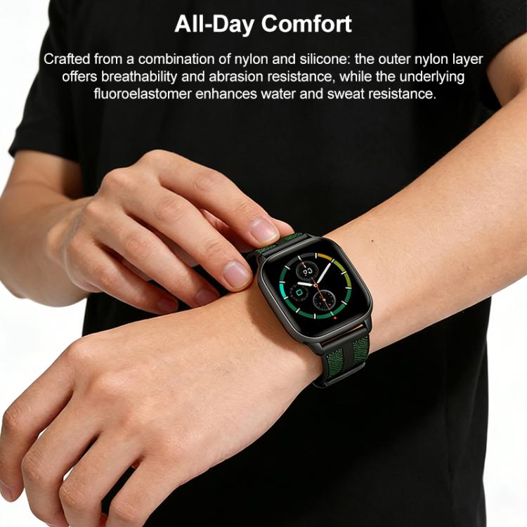 xDfind 火焰混合尼龍編織矽膠錶帶，適用於 Apple Watch 42 / 44 / 45 / 46 / 49mm，適用於 Apple Watch 38 / 40 / 41 / S11 42mm