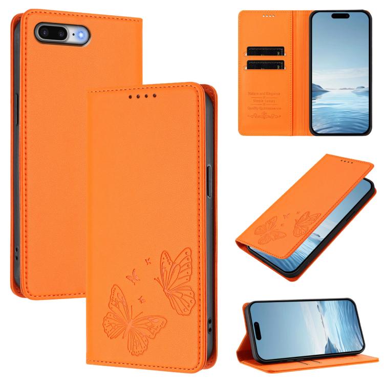 強磁雙蝶RFID素食皮革手機殼，適用於iPhone X / XS、iPhone XR、iPhone XS Max、iPhone 8 Plus / 7 Plus