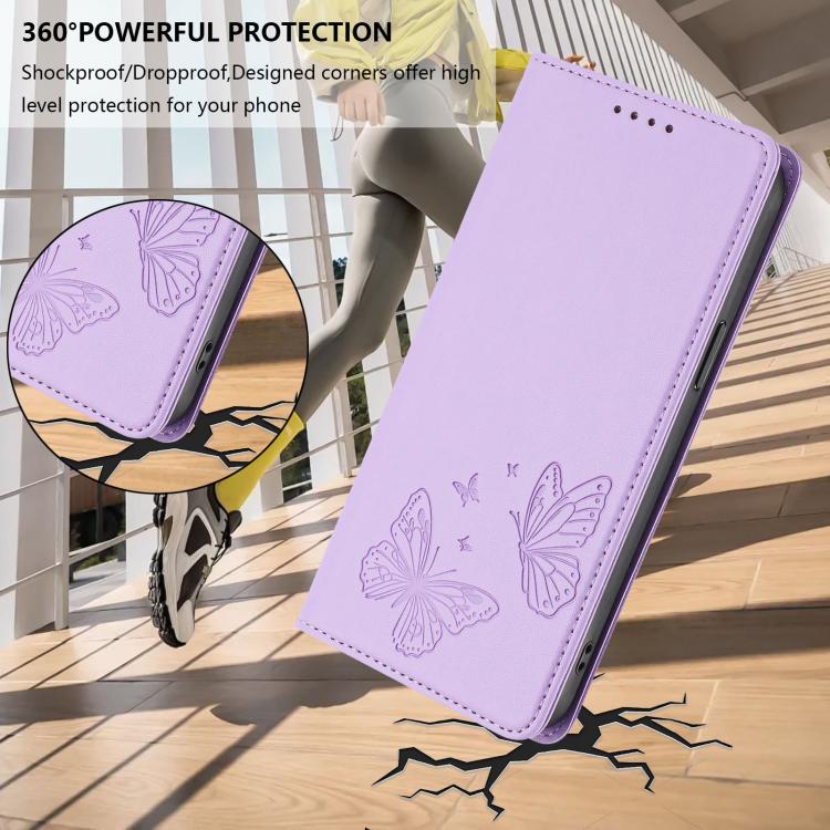 強磁雙蝶RFID素食皮革手機殼，適用於iPhone 12 Pro Max、iPhone 11 Pro Max、iPhone 11、iPhone 11 Pro