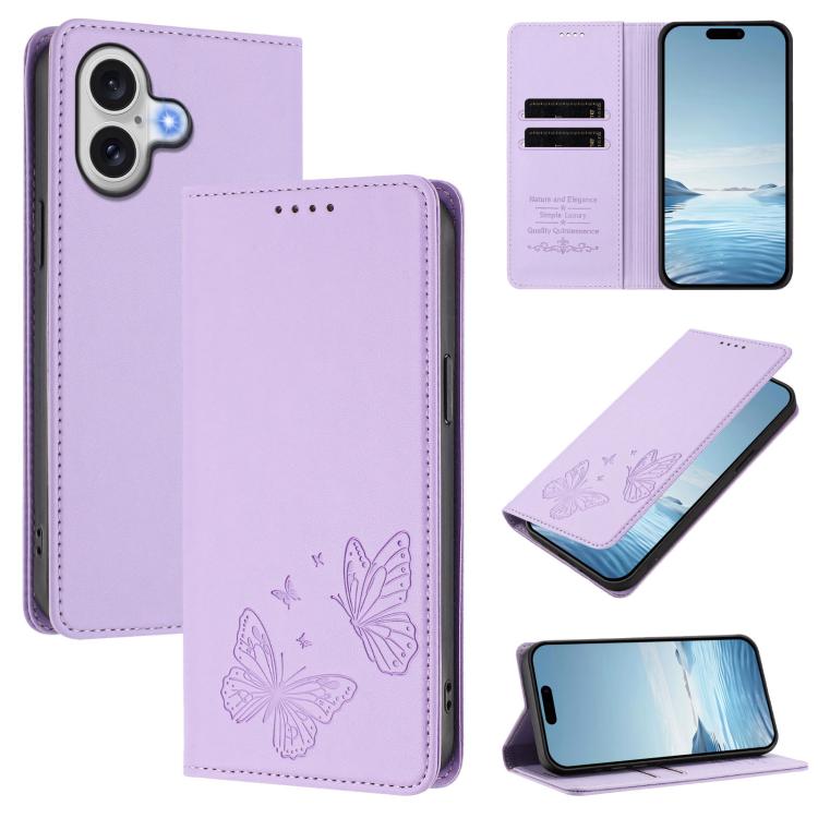 強力磁吸雙蝶形 RFID 素食皮革手機殼，適用於 iPhone 17e / 16e，iPhone 17 Pro Max，iPhone 17 Pro，iPhone 17