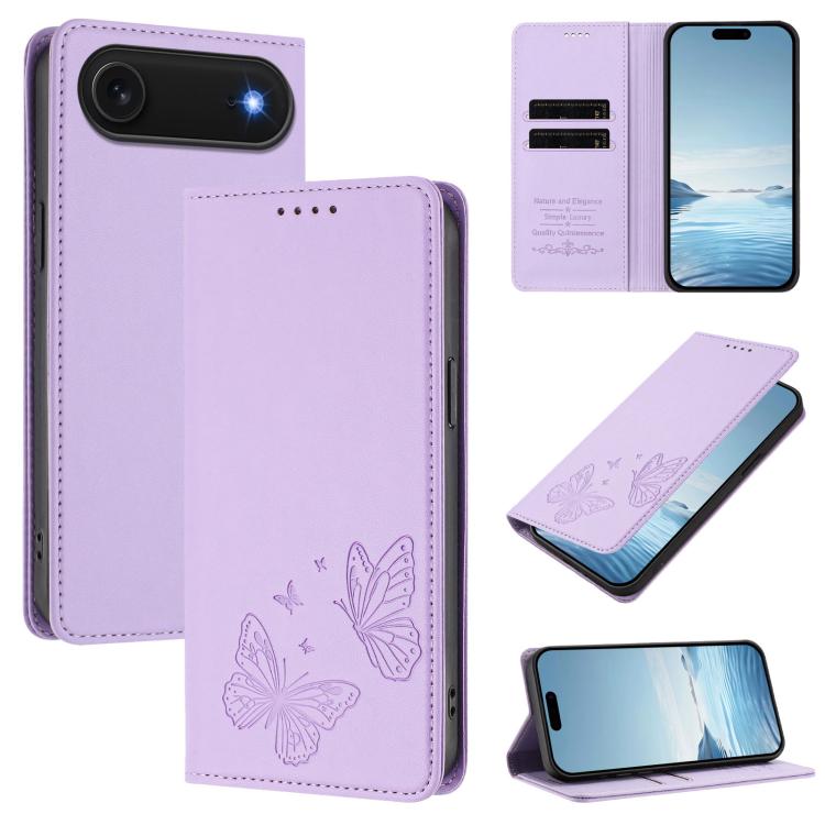 強力磁性雙蝶形RFID素皮手機殼，適用於iPhone Air、iPhone 16 Pro Max、iPhone 16 Pro、iPhone 16 Plus