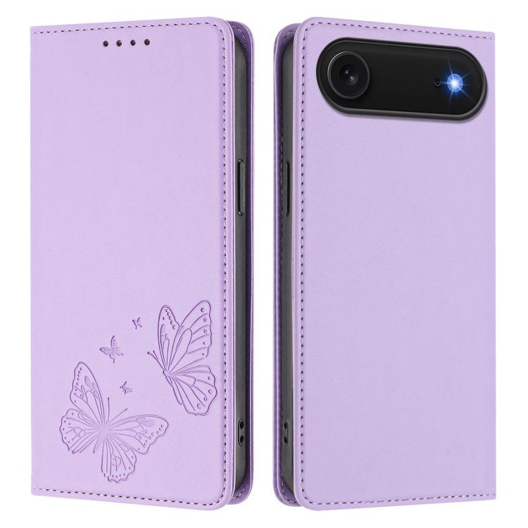 強力磁性雙蝶形RFID素皮手機殼，適用於iPhone Air、iPhone 16 Pro Max、iPhone 16 Pro、iPhone 16 Plus