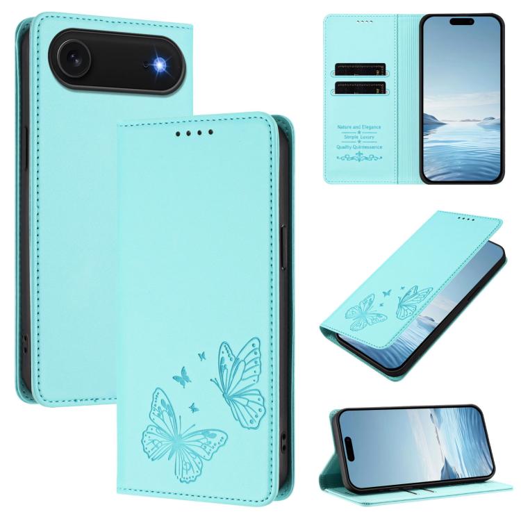 強力磁性雙蝶形RFID素皮手機殼，適用於iPhone Air、iPhone 16 Pro Max、iPhone 16 Pro、iPhone 16 Plus
