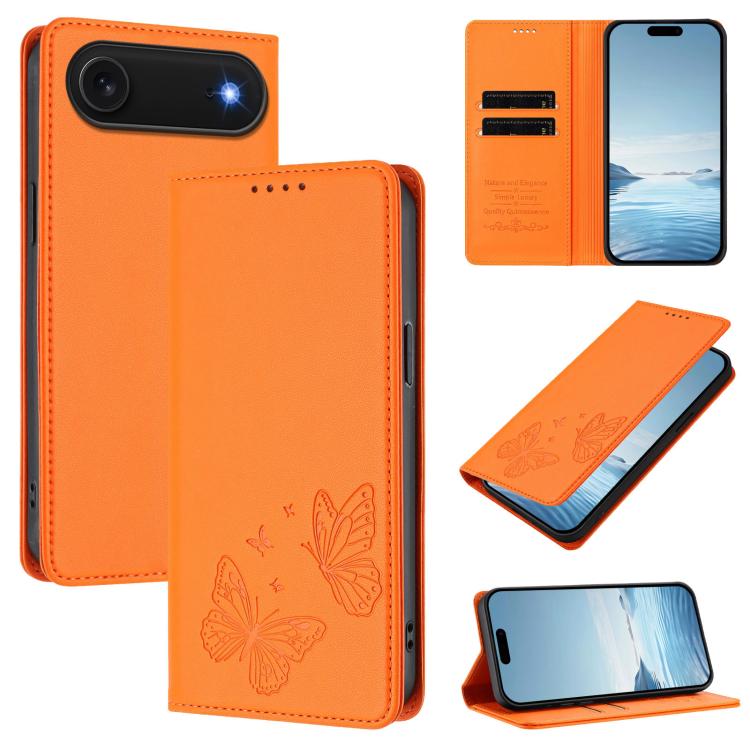 強力磁性雙蝶形RFID素皮手機殼，適用於iPhone Air、iPhone 16 Pro Max、iPhone 16 Pro、iPhone 16 Plus