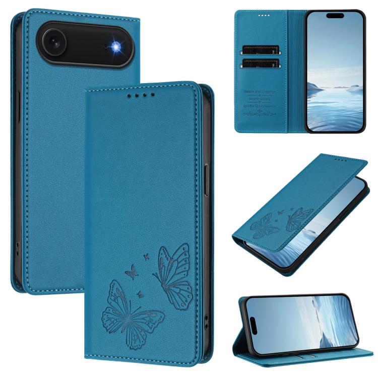 強力磁性雙蝶形RFID素皮手機殼，適用於iPhone Air、iPhone 16 Pro Max、iPhone 16 Pro、iPhone 16 Plus