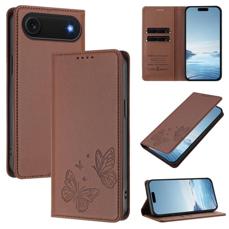強力磁性雙蝶形RFID素皮手機殼，適用於iPhone Air、iPhone 16 Pro Max、iPhone 16 Pro、iPhone 16 Plus