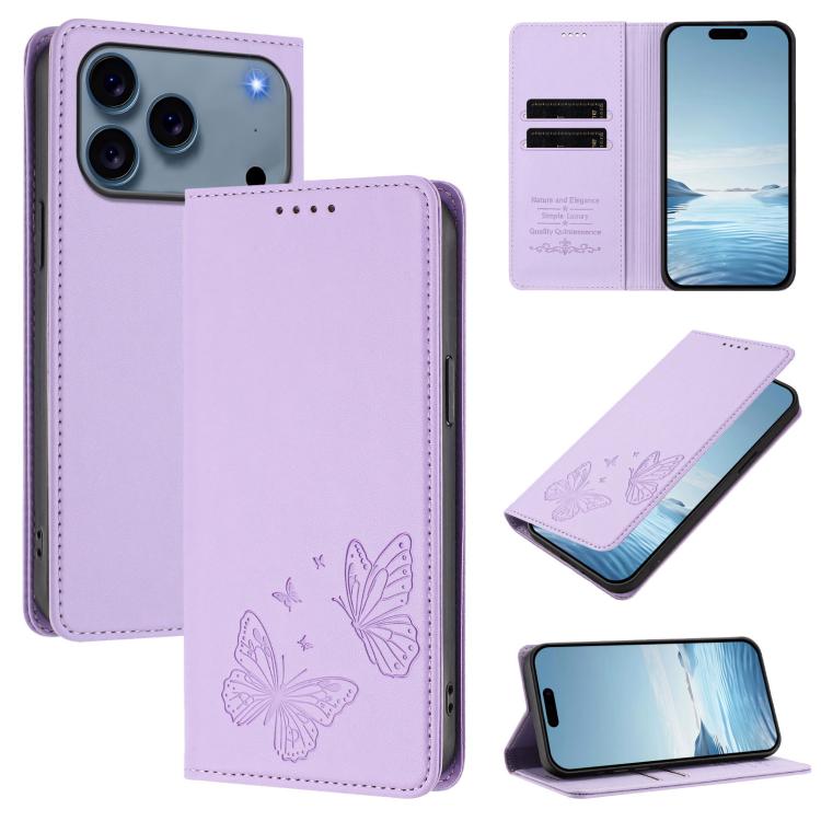 強力磁吸雙蝶形 RFID 素食皮革手機殼，適用於 iPhone 17e / 16e，iPhone 17 Pro Max，iPhone 17 Pro，iPhone 17