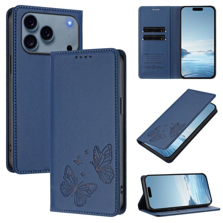 強力磁吸雙蝶形 RFID 素食皮革手機殼，適用於 iPhone 17e / 16e，iPhone 17 Pro Max，iPhone 17 Pro，iPhone 17