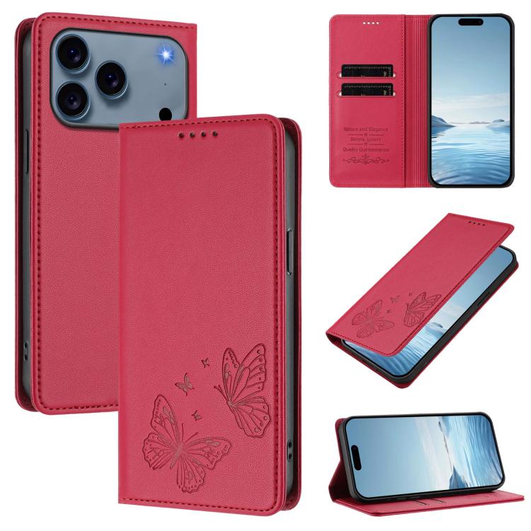 強力磁吸雙蝶形 RFID 素食皮革手機殼，適用於 iPhone 17e / 16e，iPhone 17 Pro Max，iPhone 17 Pro，iPhone 17