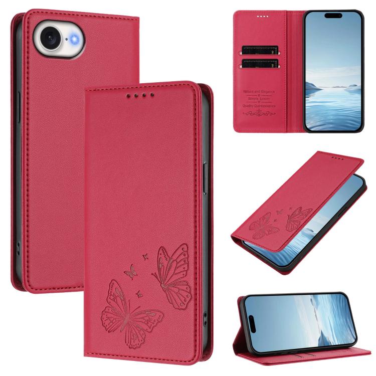 強力磁吸雙蝶形 RFID 素食皮革手機殼，適用於 iPhone 17e / 16e，iPhone 17 Pro Max，iPhone 17 Pro，iPhone 17