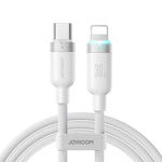 JOYROOM S-A63 StarWay 系列 1.2m 30W Type-C 轉 8 Pin 自動斷電快充數據線，Type-C 轉 8 Pin