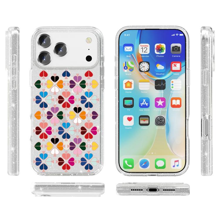 閃耀水晶紅心圖案磁性手機殼，適用於iPhone 17 Pro Max、iPhone 17 Pro