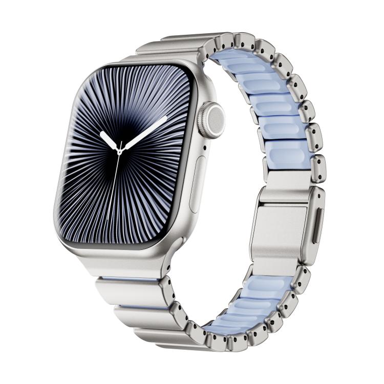 單珠腰部不鏽鋼諾曼磁扣錶帶，適用於 Apple Watch 46mm / 49mm / 45mm / 44mm，適用於 Apple Watch 42mm / 41mm / 40mm / 38mm