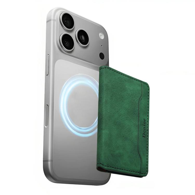 Denior V08+1 復古素皮紋磁吸錢包卡片收納包