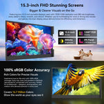 Blackview DCM8 15.3 吋雙顯示便攜式筆記型電腦 LCD 螢幕擴充器含支架，DCM8