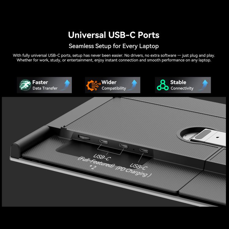 Blackview DCM8 15.3 吋雙顯示便攜式筆記型電腦 LCD 螢幕擴充器含支架，DCM8