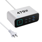 YMX-615-LCD470W 4 個 Type-C 及 2 個 USB 470W GaN 多功能充電器，澳規插頭、歐規插頭、英規插頭、美規插頭