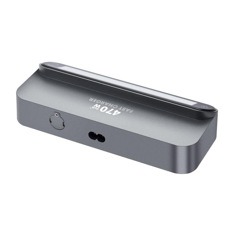 YMX-LCD470W 470W 3 個 Type-C 及 2 個 USB GaN 智能數位顯示多功能充電器，附 Type-C 可伸縮線，澳規插頭、歐規插頭、英規插頭、美規插頭