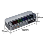 YMX-LCD470W 470W 3 個 Type-C 及 2 個 USB GaN 智能數位顯示多功能充電器，附 Type-C 可伸縮線，澳規插頭、歐規插頭、英規插頭、美規插頭