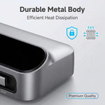 YMX-LCD470W 470W 3 個 Type-C 及 2 個 USB GaN 智能數位顯示多功能充電器，附 Type-C 可伸縮線，澳規插頭、歐規插頭、英規插頭、美規插頭