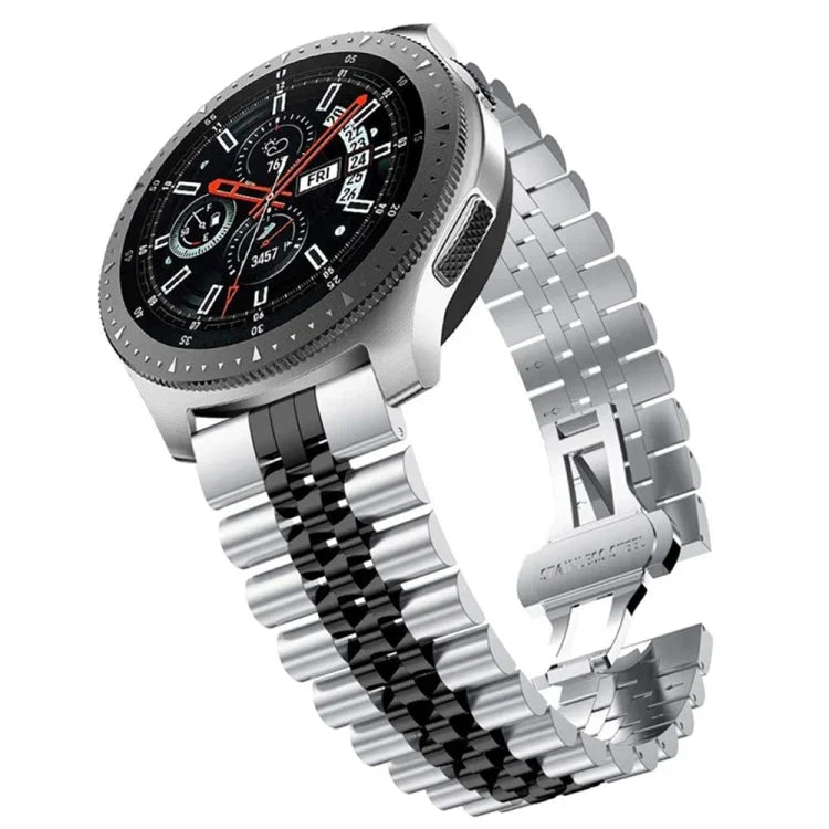 五珠鋼製替換錶帶，20mm 適用於 Samsung Galaxy Watch 3 41mm，22mm 適用於 Samsung Galaxy Watch 3 45mm，20mm 適用於 Amazfit GTR 2 / Amazfit GTR 47mm，22mm 適用於 Amazfit GTR 42mm，20mm 適用於 Huawei Watch GT 2 42mm