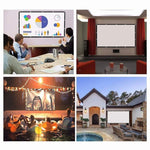 簡易摺疊薄聚酯投影幕布，60 吋 (16:9) 投影區域：132x75cm，60 吋 (4:3) 投影區域：120x90cm，72 吋 (16:9) 投影區域：159x90cm，72 吋 (4:3) 投影區域：146x110cm