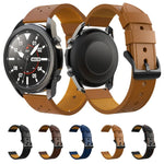 適用於 Samsung Galaxy Watch 3 45mm 圓孔線條真皮替換錶帶