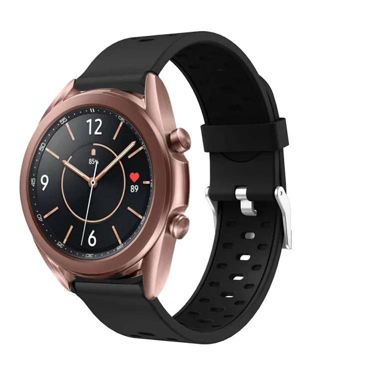 適用於 Samsung Galaxy Watch 3 41mm 三排孔矽膠替換錶帶，適用於 Samsung Galaxy Watch 3 41mm