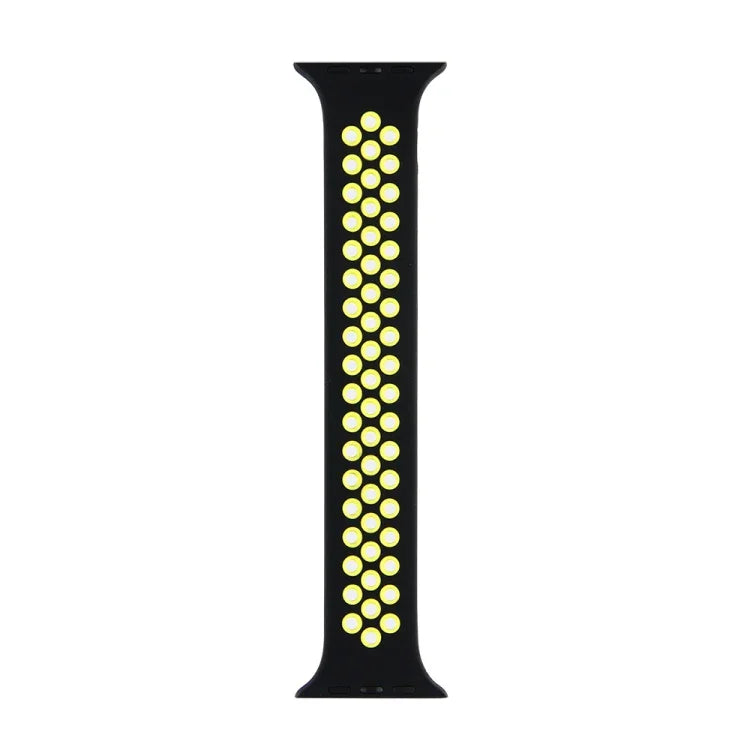 彈性矽膠錶帶，適用於 Apple Watch Series 6 & SE & 5 & 4 40mm / 3 & 2 & 1 38mm，135mm（黑黃）、135mm（黑灰）、150mm（紅黑）