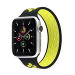 彈性矽膠錶帶，適用於 Apple Watch Series 6 & SE & 5 & 4 40mm / 3 & 2 & 1 38mm，135mm（黑黃）、135mm（黑灰）、150mm（紅黑）