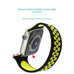 彈性矽膠錶帶，適用於 Apple Watch Series 6 & SE & 5 & 4 40mm / 3 & 2 & 1 38mm，135mm（黑黃）、135mm（黑灰）、150mm（紅黑）