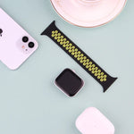 彈性矽膠錶帶，適用於 Apple Watch Series 6 & SE & 5 & 4 40mm / 3 & 2 & 1 38mm，135mm（黑黃）、135mm（黑灰）、150mm（紅黑）