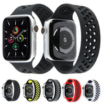 彈性矽膠錶帶，適用於 Apple Watch Series 6 & SE & 5 & 4 40mm / 3 & 2 & 1 38mm，135mm（黑黃）、135mm（黑灰）、150mm（紅黑）