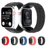 尼龍 + 皮革編織錶帶，適用於 Apple Watch Series 6 & SE & 5 & 4 40mm / 3 & 2 & 1 38mm，S, M, L