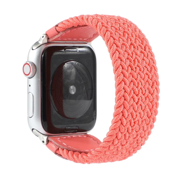 尼龍 + 皮革編織錶帶，適用於 Apple Watch Series 6 & SE & 5 & 4 40mm / 3 & 2 & 1 38mm，S, M, L