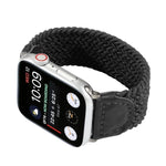 尼龍 + 皮革編織錶帶，適用於 Apple Watch Series 6 & SE & 5 & 4 44mm / 3 & 2 & 1 42mm，S, M, L