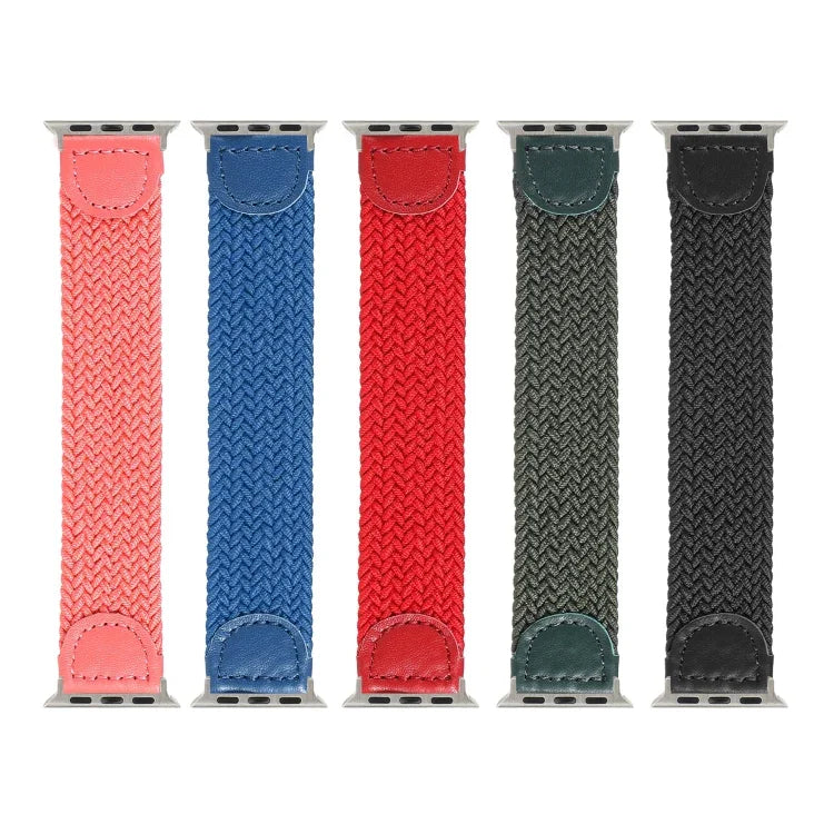 尼龍 + 皮革編織錶帶，適用於 Apple Watch Series 6 & SE & 5 & 4 44mm / 3 & 2 & 1 42mm，S, M, L