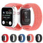 尼龍 + 皮革編織錶帶，適用於 Apple Watch Series 6 & SE & 5 & 4 44mm / 3 & 2 & 1 42mm，S, M, L