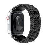 尼龍 + 皮革編織錶帶，適用於 Apple Watch Series 6 & SE & 5 & 4 44mm / 3 & 2 & 1 42mm，S, M, L