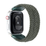 尼龍 + 皮革編織錶帶，適用於 Apple Watch Series 6 & SE & 5 & 4 44mm / 3 & 2 & 1 42mm，S, M, L