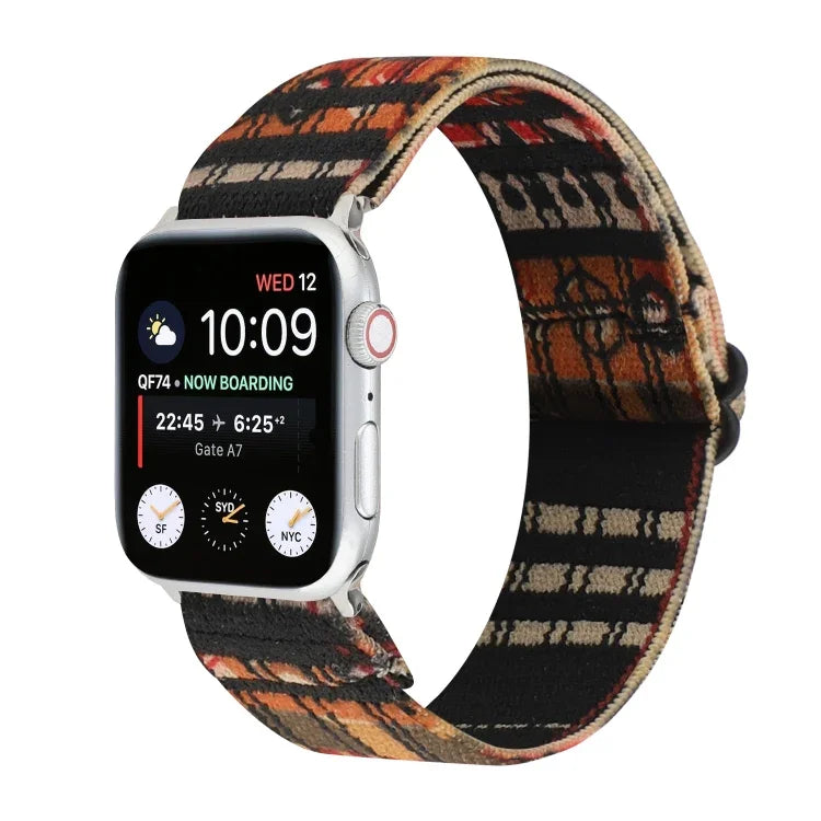 民族風扣式錶帶 適用於 Apple Watch Series 6 & SE & 5 & 4 44mm / 3 & 2 & 1 42mm，適用於 Apple Watch Series 7 45mm / 6 & SE & 5 & 4 44mm / 3 & 2 & 1 42mm，適用於 Apple Watch Ultra 49mm / Series 8&7 45mm / SE 2&6&SE&5&4 44mm / 3&2&1 42mm