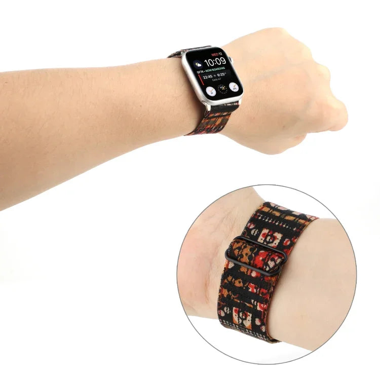 民族風扣式錶帶 適用於 Apple Watch Series 6 & SE & 5 & 4 44mm / 3 & 2 & 1 42mm，適用於 Apple Watch Series 7 45mm / 6 & SE & 5 & 4 44mm / 3 & 2 & 1 42mm，適用於 Apple Watch Ultra 49mm / Series 8&7 45mm / SE 2&6&SE&5&4 44mm / 3&2&1 42mm