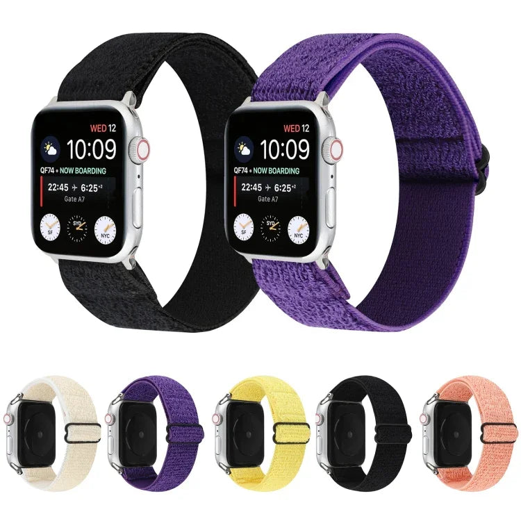 純色尼龍錶帶 適用於 Apple Watch Series 6 & SE & 5 & 4 40mm / 3 & 2 & 1 38mm，適用於 Apple Watch Series 7 41mm / 6 & SE & 5 & 4 40mm / 3 & 2 & 1 38mm