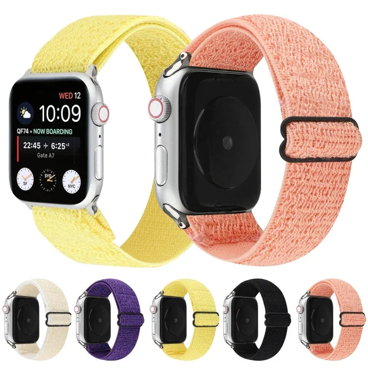 純色尼龍錶帶 適用於 Apple Watch Series 6 & SE & 5 & 4 44mm / 3 & 2 & 1 42mm，適用於 Apple Watch Series 7 45mm / 6 & SE & 5 & 4 44mm / 3 & 2 & 1 42mm
